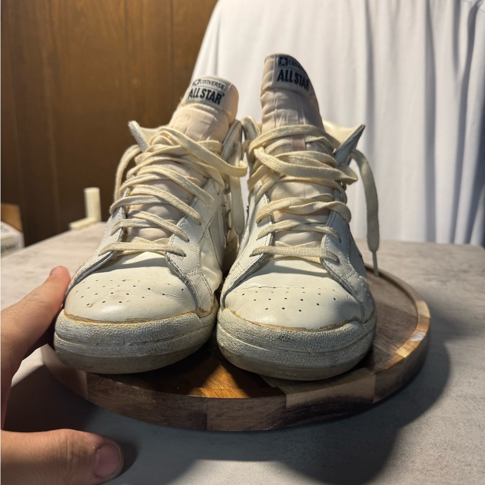 Vintage Converse 80's Low  high   Top White  Sneakers Made in Korea Men 9.5 - Picture 4 of 7